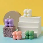 Sapi’S White Soy Wax, Paraffin Wax Scented Mini Bubble Candle (Pack Of 4)