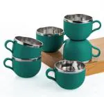 COOKVITA Tea Cups Set, Coffee Mug Set, Milk Mug Set Of 6, Color Green