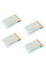 Robotbanao 400 Tie Points Solderless Self Adhesive Breadboard Nickel Plated Breadboard for Diy Projects Pack of 4 RB_311320