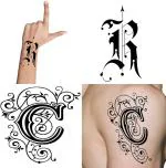 Ordershock Waterproof RC Name Letter Temporary Body Tattoo (Pack of 2)