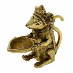 GURU JEE Brass Mouse Oil Wicks Ghee Lamp (Gold)