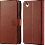 Tingtong Flip Cover Back Case for Vivo Y51,Vivo Y51L | Leather Finish | Inbuilt Stand & Pockets | Wallet Style Flip Back Case Cover for Vivo Y51,Vivo Y51L (Brown)