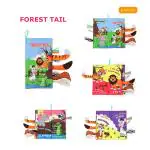 Baby Moo Forest Tail Early Children Sensory Development Interactive 3D Cloth Book With Rustle Paper - Multicolour