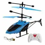 Gooyo Gravity Sensor Helicopter Toy for Boys, Safety Sensor Helicopter, Indoor Palm Sensing Helicopter Rechargeable Helicopter with LED Lights I Blue Colour I Pack of 1 (Blue)