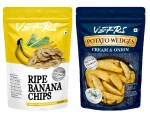VEFRS Combo of Banana Chips -80GM-Potato Wedges-75GM-C2-PACK OF 10