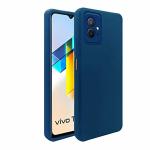 ERIT Vivo T1 5G Vivo Y75 5G iQOO Z6 5G Blue Silicone Shock-Absorbent Mobile Back Cover 15.2 x 11.4 x 2.3 cm