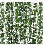 Kiano Artificial Vine Creeper Plants for Home Decor Main Door Wall Balcony Office Decoration Party Festival Craft, Contains 30 Leaves -Each String 7.2 ft ( Pack of 5 Strings)