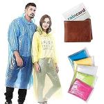 POPREX Credit Card Sized Raincoat for Unisex Reusable Rain Poncho, Rain Card, Rain Coat for Men, Women, Kids (Multicolor, Free Size) 5 pis