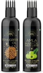 Desi Crew Fenugreek and Amla Oil Cold Pressed for Skin, Body and Hair Care 100 ml Each
