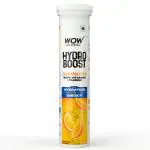 WOW Life Science Hydroboost Electrolytes Low Sugar Energy Drink For Instant Hydration - 20 Effervescent Tablets (6 Litres) With 5 Essential Electrolytes + Vitamins (B6, B12, C & D) | Orange Flavour