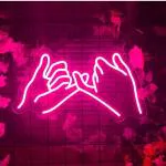 Euro Crystal Neon Sign Pinky Promise Neon Signs Wedding Decor Pink 18x18 Inch