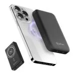 pTron Dynamo Arc 10000mAh 22.5W USB Fast Charging Nano Magnetic Power Bank, 15W Magnetic Wireless Charging, 20W PD/Type-C Fast Charging, 3 Outputs/1 Input & Multiple Layers of Protection (Black)
