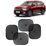 Kingsway Car Curtain Sticky Sun Shade Universal Use for Kia Carens, 2022 Onwards Model, Color : Black, Mesh, Pack of 4 Piece Car Sun Shades Blinds Cover