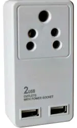 YESWE GADGETS 3 pin Dual USB Port Type A, B, C and SV Mobile Charger for Headphones, All Mobiles, Tablets, Smartwatches