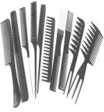 D-Top 10Pcs Pro Salon Hair Cut Styling Hairdressing Barbers Combs Brush Set ()