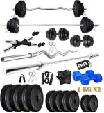 Body Maxx Pvc 100 Kg Weight Plates, 5 And 3 Ft Rod, 2 D. Rods Home Gym Equipment Dumbbell Set.