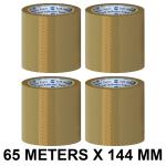 VCR Self Adhesive Brown Cello Tape - 65 Meters in Length - 144mm / 6