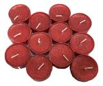 Festiko 12 Scented Tealight Candle For Diwali Decoration, Glitter Tealight Candle, Tealight Diya, Tealight For Home Decor (Red)