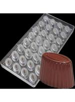 TPV TRENDING PRODUCTS VILLA Polycarbonate 32 Cavity Fluted Oval Chocolate Mould
