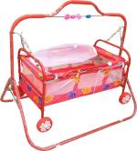 Confiado Red Metal Bassinet|BASSINET|BASINET|CRADLE|BABY BASSINET|BABY BASINET|JHULA|JHOOLA|KIDS|LATEST BASSINET