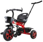 Joyride Red Plastic Stylish Sports Trike Push And Plug Tricycle With Dual Storage Basket, 2 To 5 Years