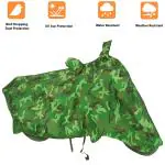 Kappihun-TVS NTORQ 125- Water Resistant | Dustproof | UV Protection Motorcycle / Bike Body Cover With Mirror Pockets & Lock Belt (Green)