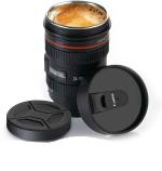 Fitaza Camera Lens DSLR Coffee Drinks Leakproof Stainless Steel Stainless Stainless Steel Coffee Mug (400 ml)