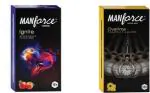 MANFORCE Ignite Apple-peach Flavoured And Overtime Pineapple Condoms - 10 Sheets (Set of 2)