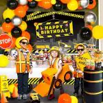 SV Traders Orange,Yellow And Black Balloons With Garland Theme Combo Of 114 Pcs