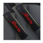 CARIZO 2Pcs Seat Belt Shoulder Pads for Comfort, Embroidered Logo Leather Car Seat Belt Pads Safety Belt Cover (Sports) Compatible with Maruti Suzuki Kizashi