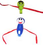 Kavim Kids RA 22135 Plastic (PVC) Rakhi Set (Hulk, Doreamon Torch two light, whistle Kid's Rakhi)