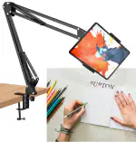 SUBTON Tablet Stand with 8 inch Tablet Mount Bracket|Overhead Tripod with Mobile Holder