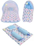 KwitchyNew Born Baby Boy’s & Baby Girl’s Bedding Set Mosquito Net Bed Sleeping Bag and Gaddi Set (0-6 Months)