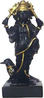 Daksh Enterprises Marble Lord Shani dev God Idol Handicraft Statue Spiritual Puja Vastu Fegurine Decorative Showpiece - 20 cm  (Polyresin, Black)