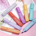 AtRate Glitter Highlighter Pens in Fluorescent Colors School Stationary | Marker Pens with Shiny Effects Set of 6