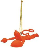 Navyaksh- Blooming Faith Orange Flying Lord Hanuman , Bajrabgbali Hanging Idol for Car Decoration Decorative Showpiece Decorative Showpiece - 5 cm (Plastic, Orange)