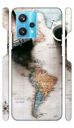 YAPZONE Map Camera Tea |Designer Printed Hard Back Cover for Realme 9 Premium & Attractive Case for Your Smartphone