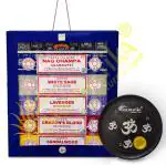 AROMATIKA Nag Champa Incense Sticks 90 Grams Box with Incense Holder | 6 Packs of 15 Grams in a Box | Available in 6 Different Fragrances of Super Hit, Nag Champa, White Sage, Lavender, Dragons Blood, Sandalwood