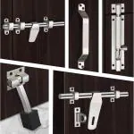 Plantex Stainless Steel Door Kit for Single Door/Door Hardware/Door Accessories (10 inch Al-Drop,8 inch Latch, 8 inch 2 Handles,7 inch Tower Bolt and 4 inch Door Stopper) - (DK-07-Combi)