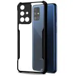 Fashionury Back Cover Case for Samsung Galaxy M51 (Shockproof | Hybrid TPU & PC | Transparent | Black Bumper)