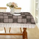CASA-NEST Elegant Table Cover with Premium Backing, 8-10 Seater, Size =60 x 108 (width x length) check004 (Grey)