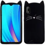 AmericHome Realme 3 - RMX1825, RMX1821 Black Rubber Shock Proof Mobile Back Cover