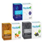 Viaskin Cleansing And Moisturizing Syndet Bar | Viaskin Almond Hydrating Moisturizing Soap | Viaskin Charcoal Detox Soap.( Pack of 3 ) | 75 g / Soap