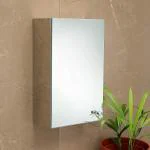 Fortune Wall Mount 304 Grade Stainless Steel Cabinet with Mirror Door for Wash Basin, Kitchen, Bathroom Accessories, Storage Organiser for Homes, Hotels - (Mirror Cabinet, 10 X 16 Inches)
