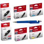 CANON PGI 750 XL BK Twin & CLI 751 B/C/Y/M Ink Cartridge (SET OF 6) with 3in1 Multi-Function Creative Mobile Phone Stand