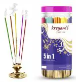 Kreyam's Agarbatti Incense Sticks Colour Mogra, Rose, Gugal, Fentasiya & Pandadi Combo Set 400 g