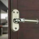 Atom Stainless Steel Bathroom Door Lock | Mortise Door Handle with Baby Latch Lock | Silver Satin Finish | Keyless | Bathroom Lockset for Door | Balcony Toilet Washroom, Flora-Bl