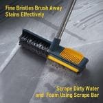 Kirtanworld 2 in 1 Scrape and Brush with Comb | Floor Scrub Brush with Long Handle | Tub and Tile Brush with Comb | Design to Clean Hair | for Cleaning Bathroom | Floor Cleaning Brush | Bathroom Cleaning Brush (Pack of 1)