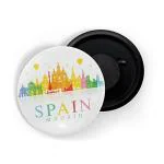 Dhcrafts White Metal Spain Madrid Printed Fridge Magnet, 5.8 Cm