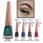 Looks United New Fashion Shimmer Glitter Metallic Eyeliner (Metallic Forest Green, Metallic Coal Black, Metallic Admiral Blue, Metallic Brunette Brown, Metallic Blush Pink)Pack Of 5